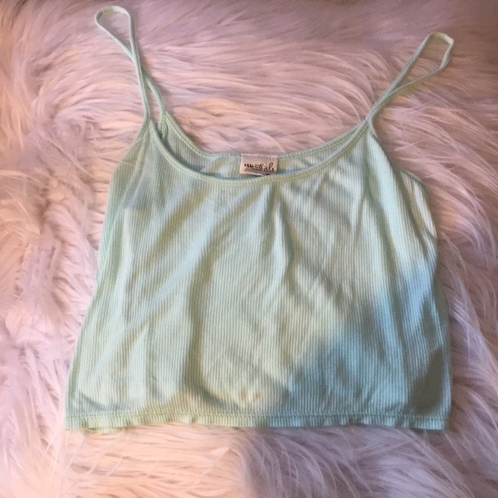 Sea Foam Green Cropped Tank Top